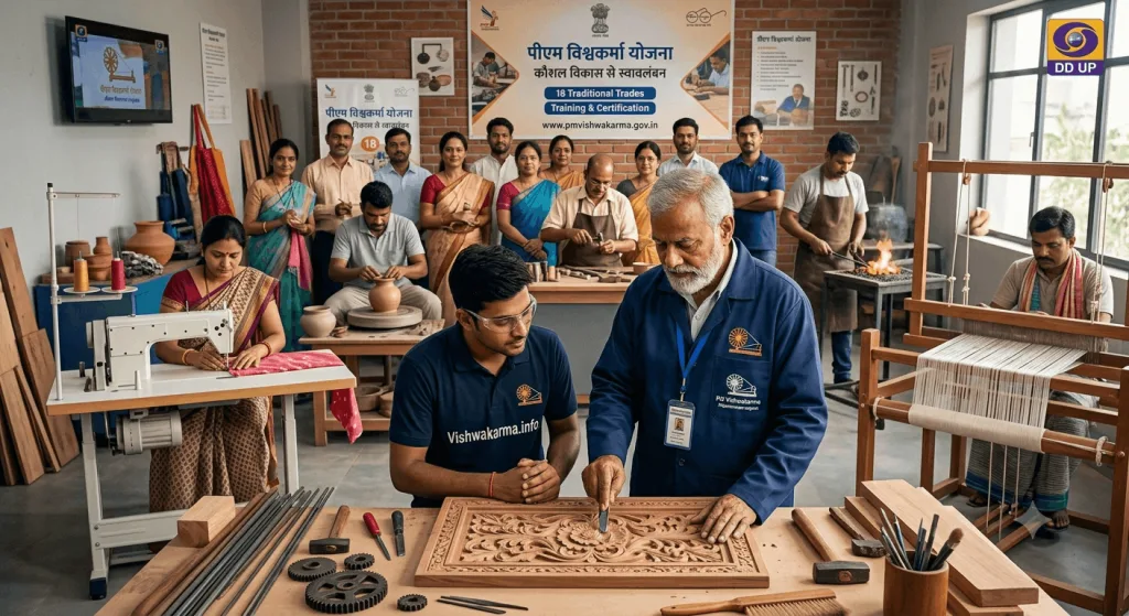Artisans participating in the PM Vishwakarma Yojana training program